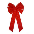 Red Christmas Bow w/ Glitter Flowers (46 Cmx28 Cmx7 Cm)